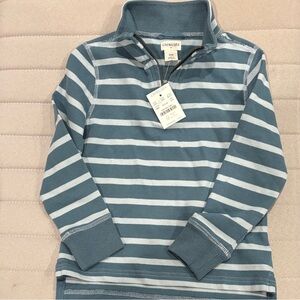 Crewcuts Teal and White Striped Kids Sweater